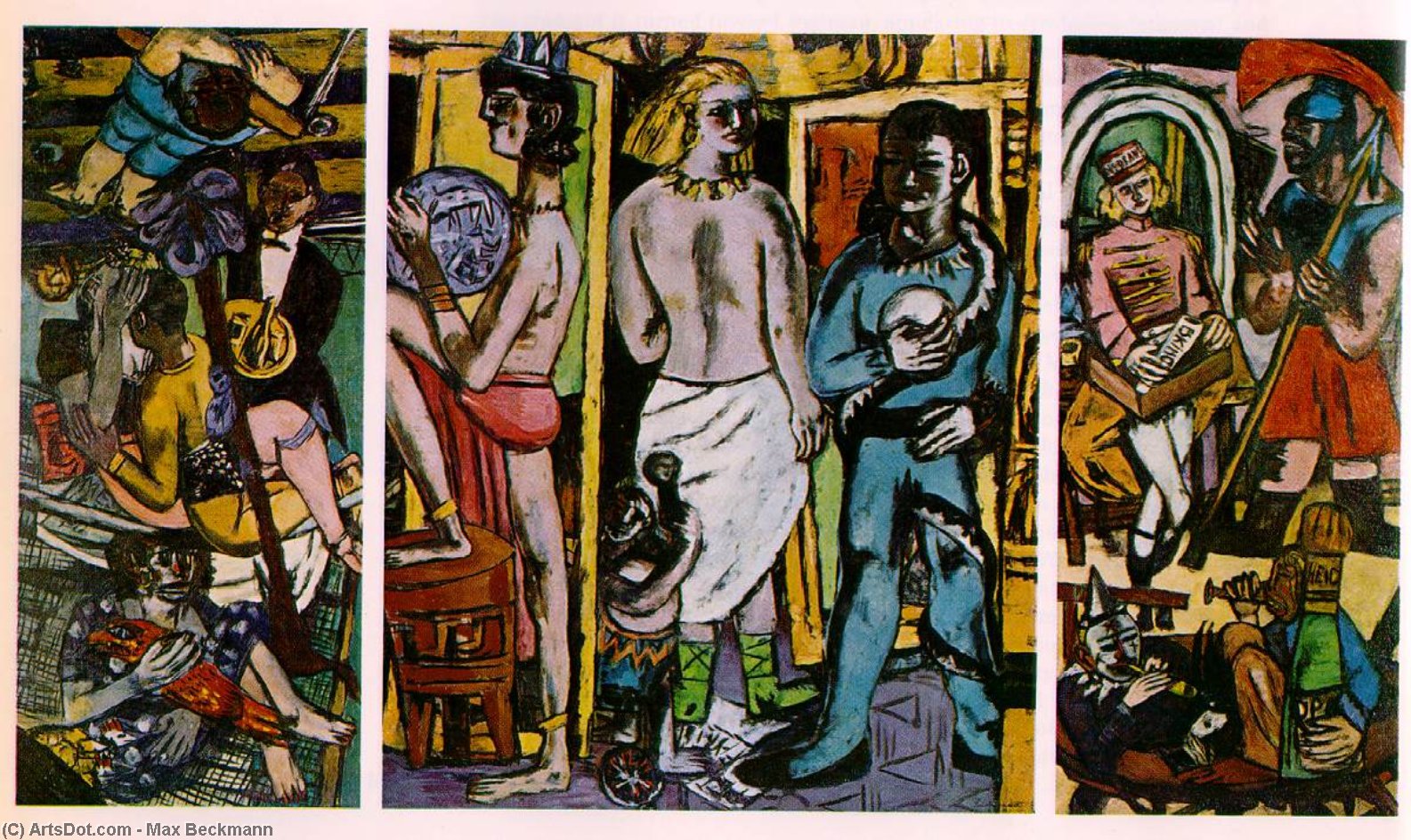 WikiOO.org - Encyclopedia of Fine Arts - Schilderen, Artwork Max Beckmann - The acrobats, Private collection, St. Lou