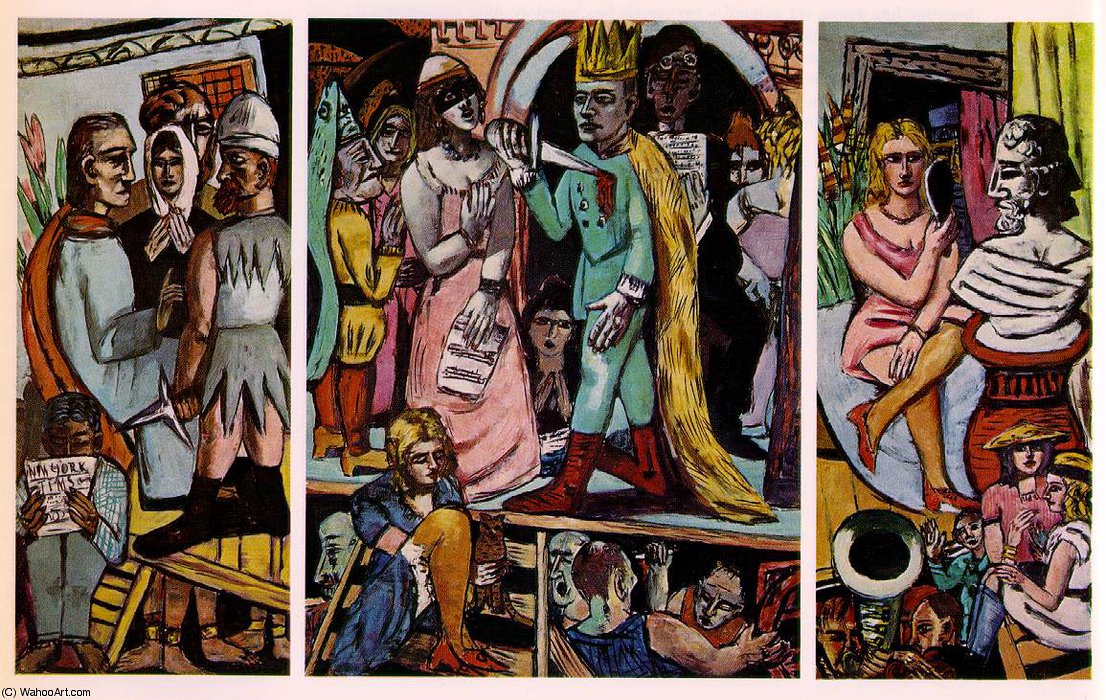 Wikioo.org - The Encyclopedia of Fine Arts - Painting, Artwork by Max Beckmann - The actors, Fogg Museum, Cambridge, Massa