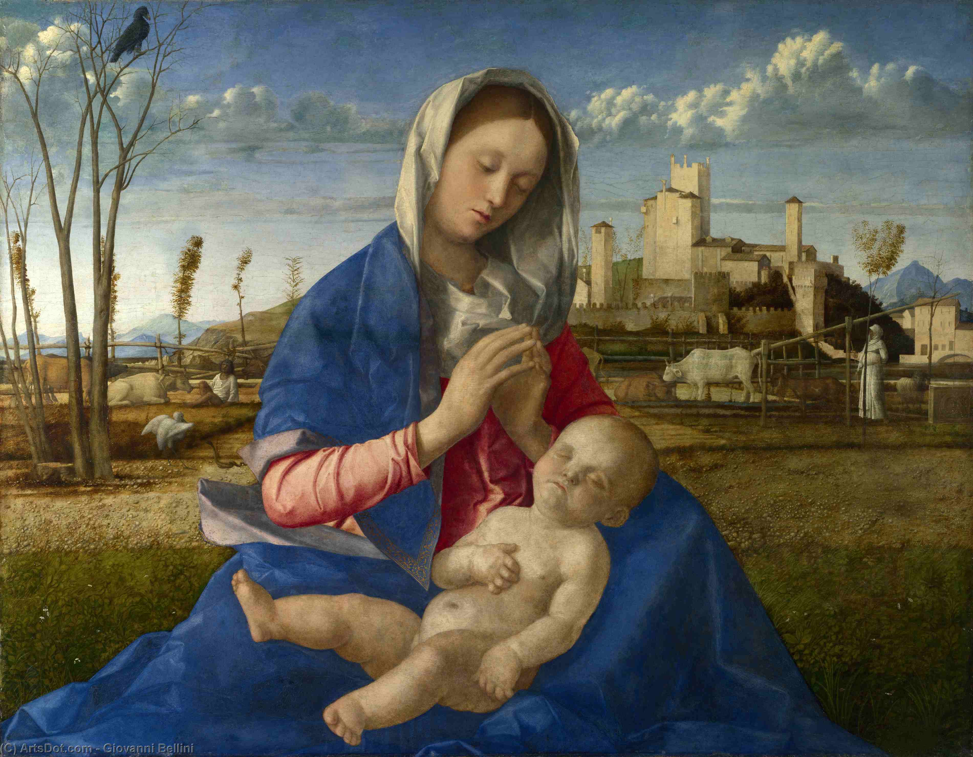 Wikioo.org – L'Encyclopédie des Beaux Arts - Peinture, Oeuvre de Giovanni Bellini - madonna de l' prairie ( madone del prato ) , ng de lon