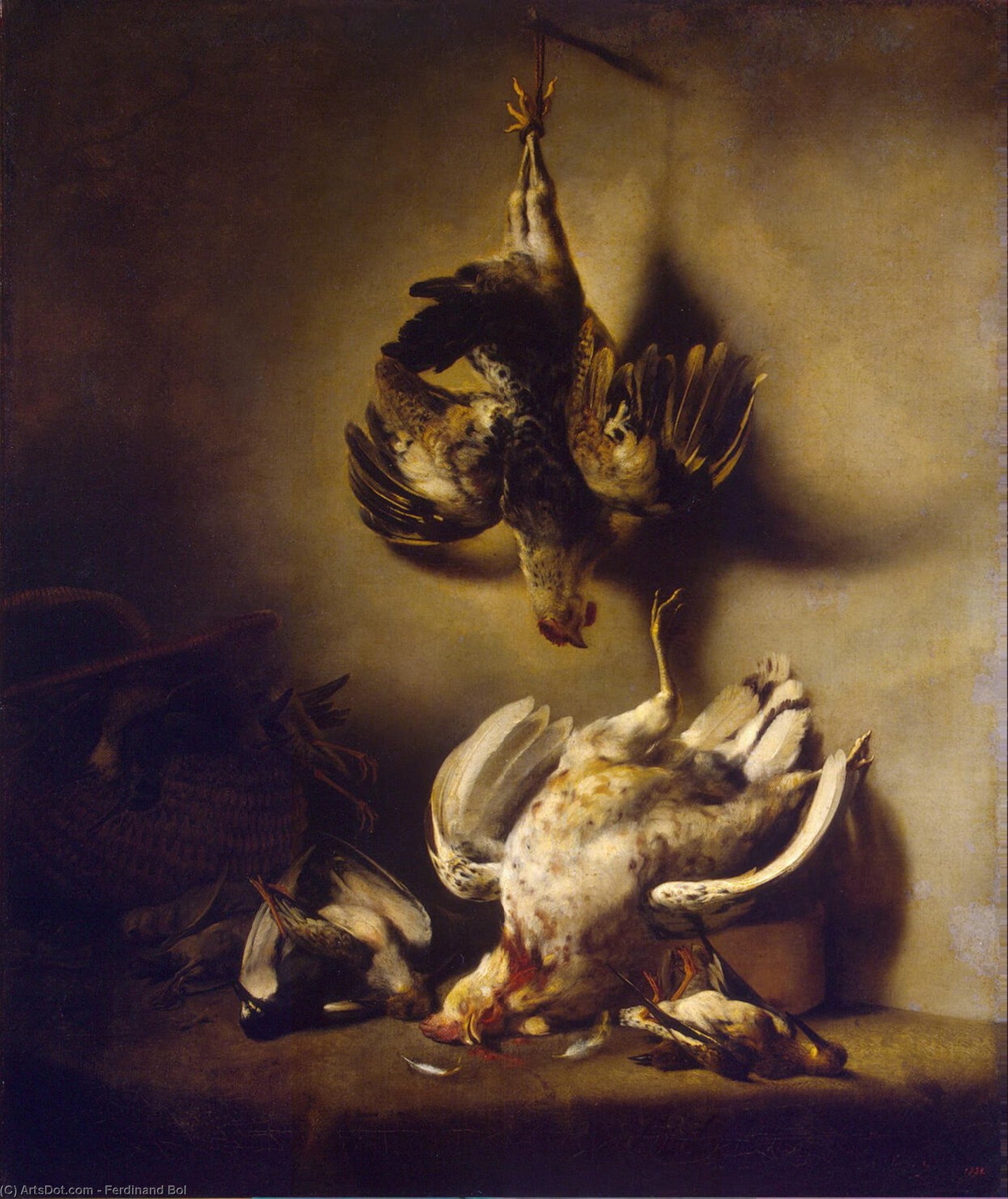Wikioo.org - The Encyclopedia of Fine Arts - Painting, Artwork by Ferdinand Bol - F. Dead game, Eremitaget