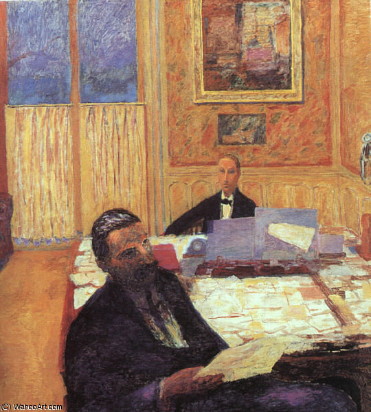 Wikoo.org - موسوعة الفنون الجميلة - اللوحة، العمل الفني Pierre Bonnard - Portrait of the Bernheim Brothers, oil on canv