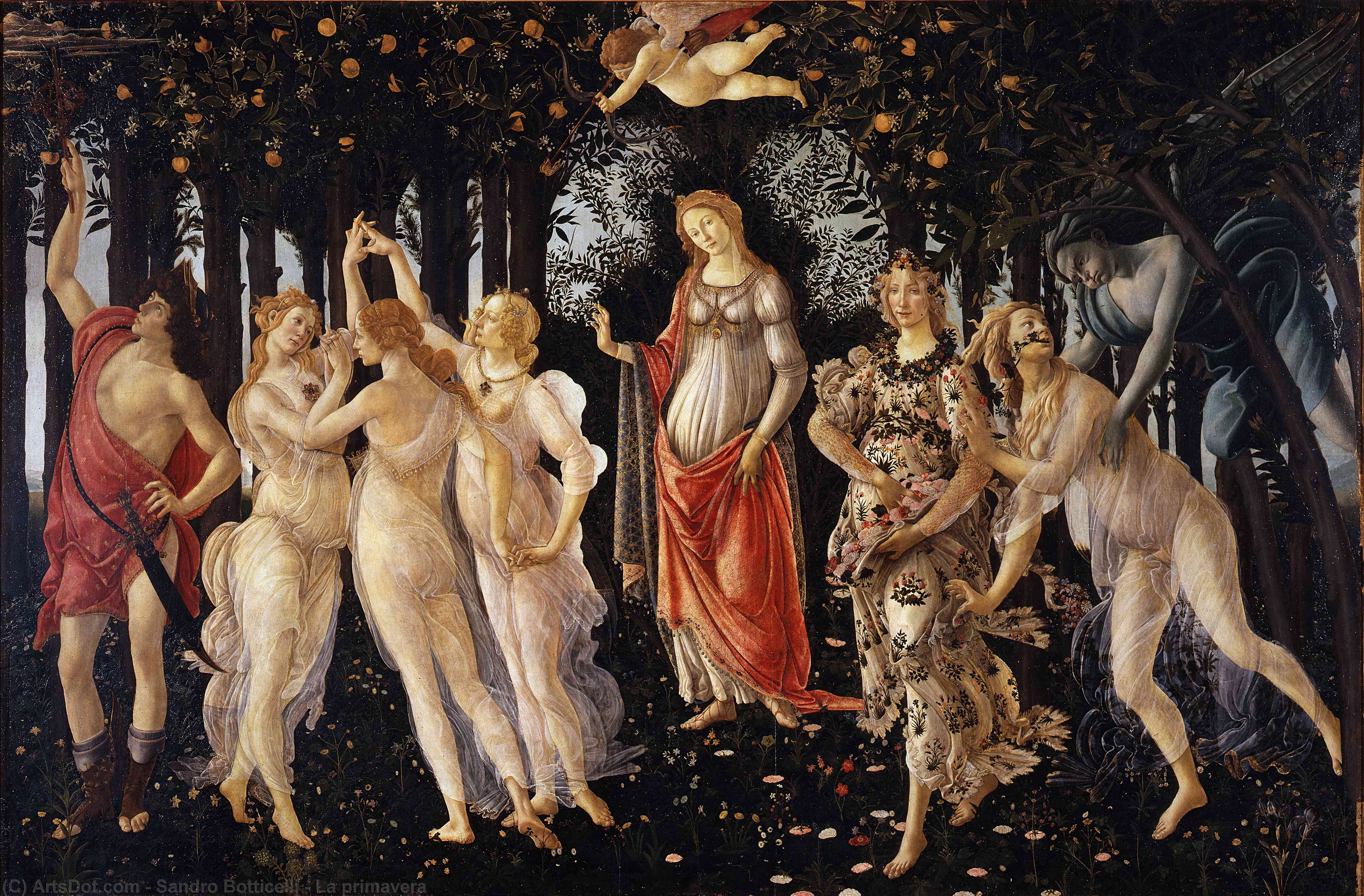 Wikioo.org - The Encyclopedia of Fine Arts - Painting, Artwork by Sandro Botticelli - La primavera