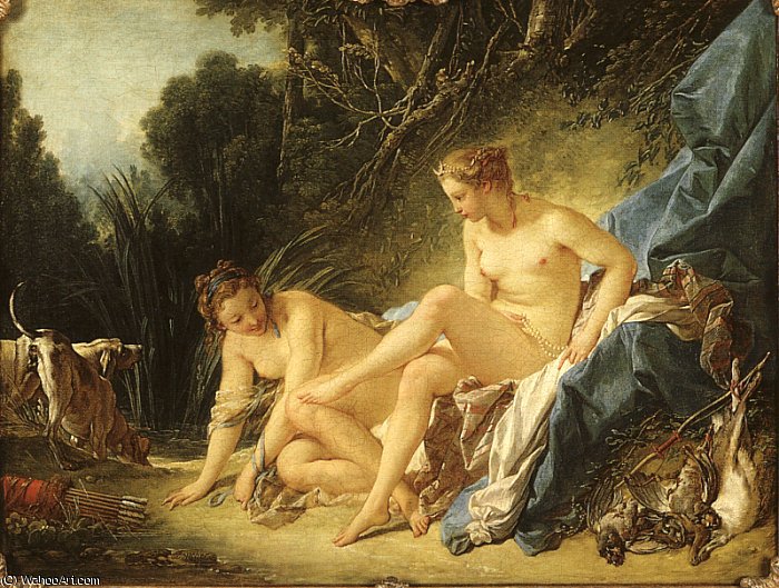 Wikioo.org - Bách khoa toàn thư về mỹ thuật - Vẽ tranh, Tác phẩm nghệ thuật François Boucher - Diana resting after her Bath