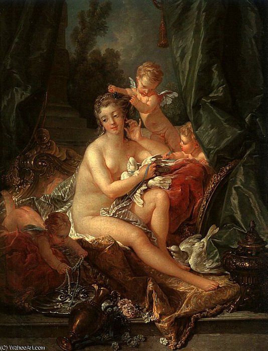 Wikioo.org – La Enciclopedia de las Bellas Artes - Pintura, Obras de arte de François Boucher - el `toilet` de Venus