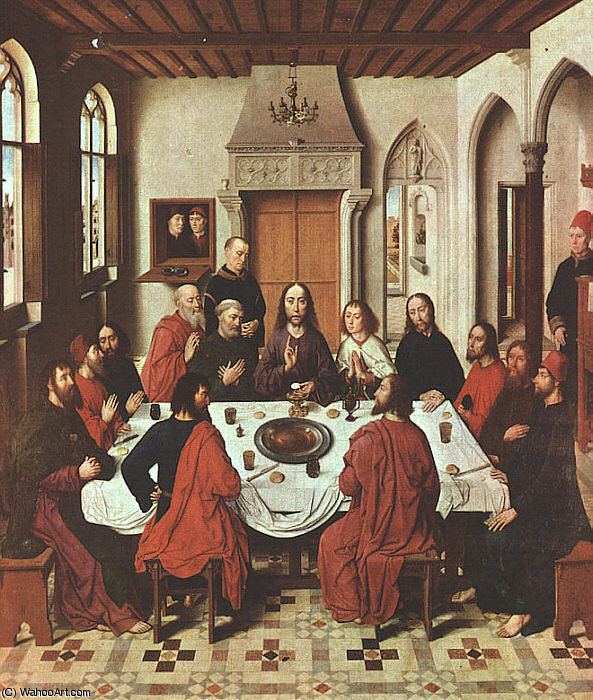WikiOO.org - Enciklopedija dailės - Tapyba, meno kuriniai Dieric The Younger Bouts - The last supper