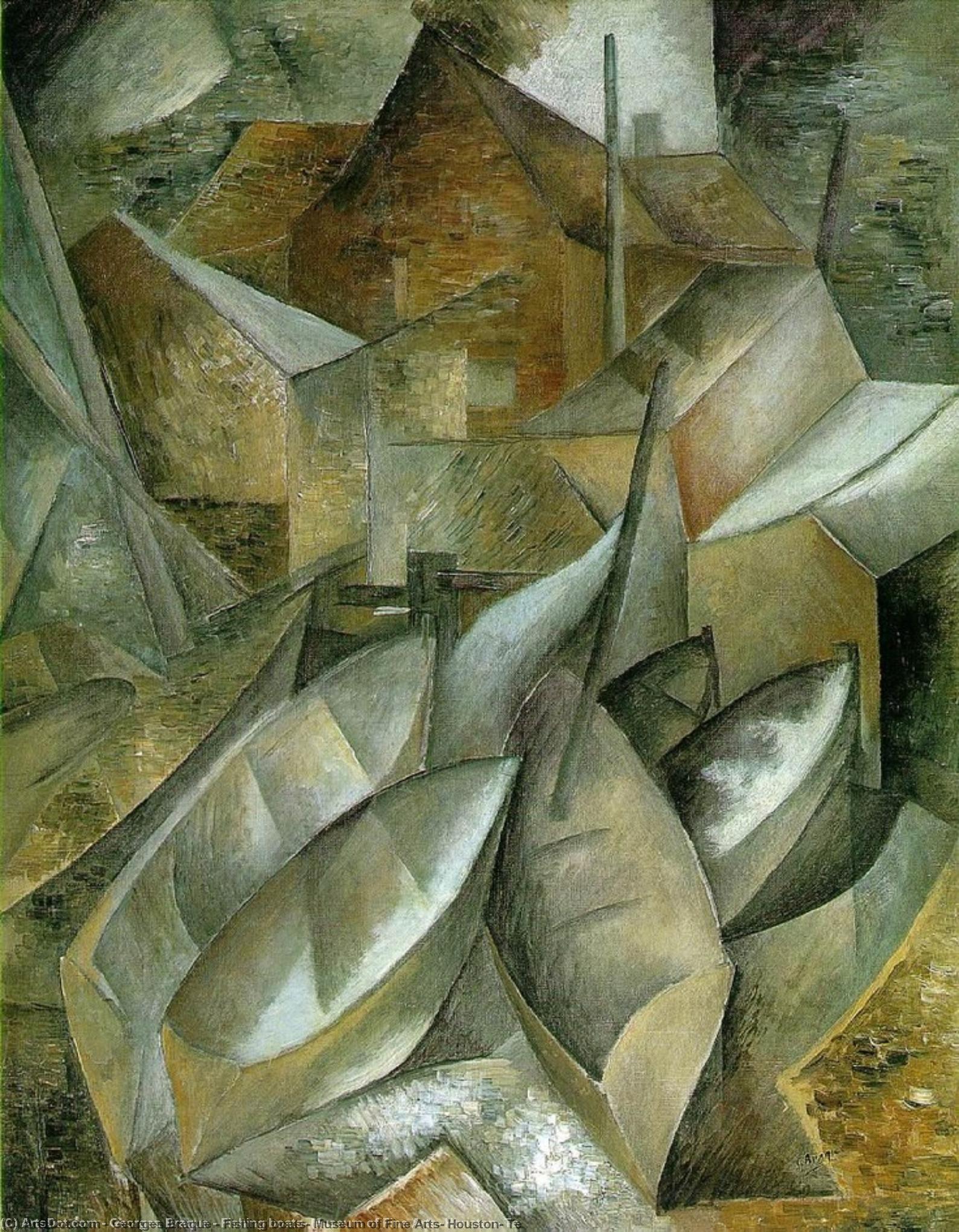 WikiOO.org - Εγκυκλοπαίδεια Καλών Τεχνών - Ζωγραφική, έργα τέχνης Georges Braque - Fishing boats, Museum of Fine Arts, Houston, Te