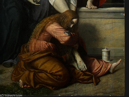 Wikioo.org - The Encyclopedia of Fine Arts - Painting, Artwork by Alessandro Bonvicino (Moretto Da Brescia) - Pietà, Detalj 5, NG