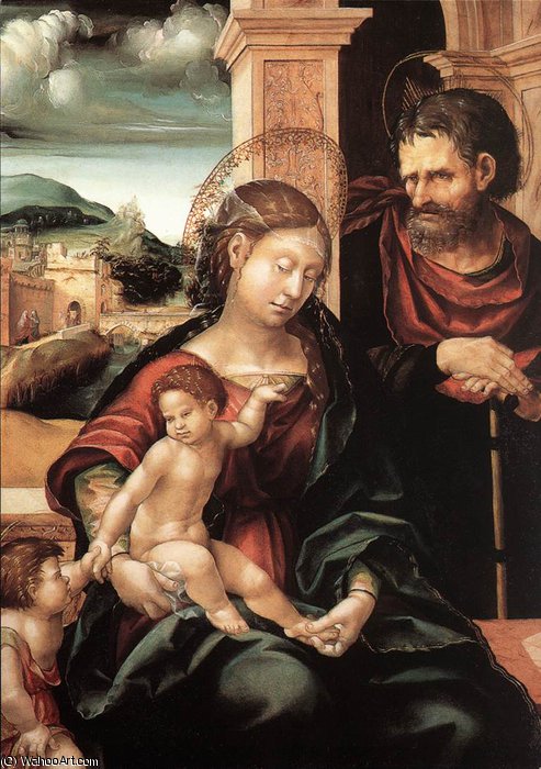 Wikioo.org - The Encyclopedia of Fine Arts - Painting, Artwork by Hans Burgkmair - Holy family with child st john