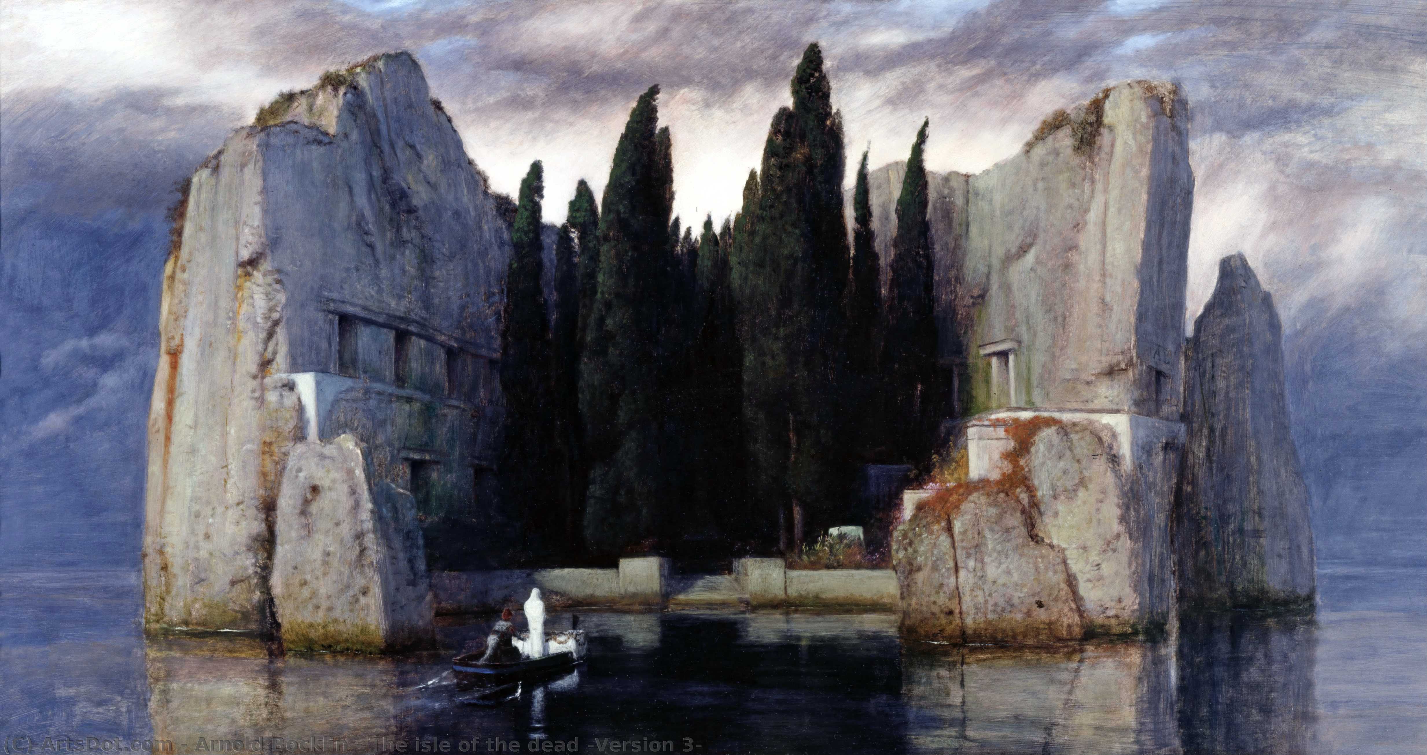 WikiOO.org - Enciklopedija dailės - Tapyba, meno kuriniai Arnold Bocklin - The isle of the dead (Version 3)