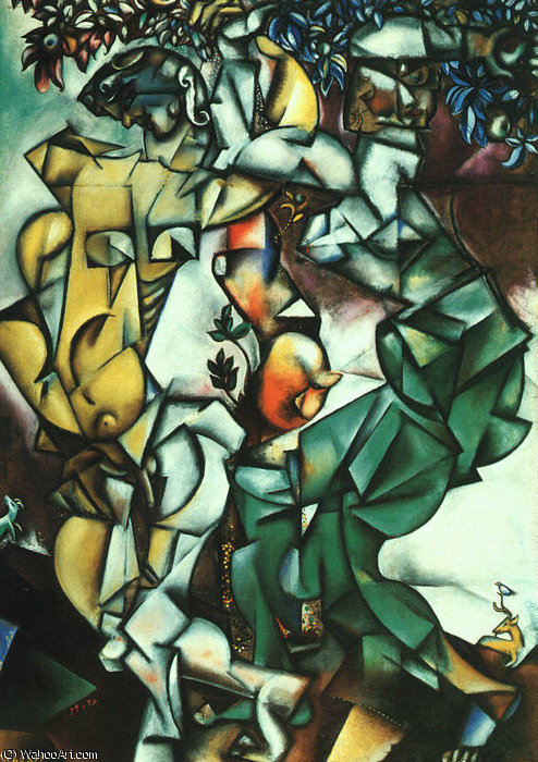 WikiOO.org - Енциклопедия за изящни изкуства - Живопис, Произведения на изкуството Marc Chagall - Adam and Eve, oil on canvas, St. Louis Art Mus