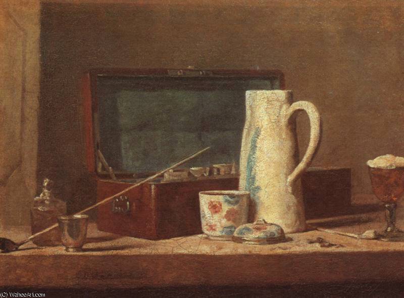 Wikioo.org - สารานุกรมวิจิตรศิลป์ - จิตรกรรม Jean-Baptiste Simeon Chardin - Pipes and Drinking Pitcher, Louvre