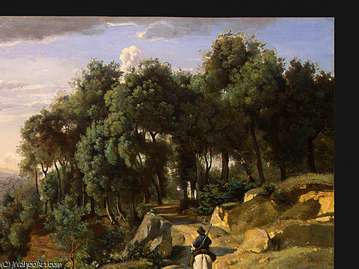 WikiOO.org – 美術百科全書 - 繪畫，作品 Jean Baptiste Camille Corot - 视图 附近 沃尔泰拉 , Detalj 1 , 伍 华盛顿