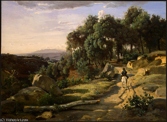 Wikioo.org - The Encyclopedia of Fine Arts - Painting, Artwork by Jean Baptiste Camille Corot - A View near Volterra, NG Washington