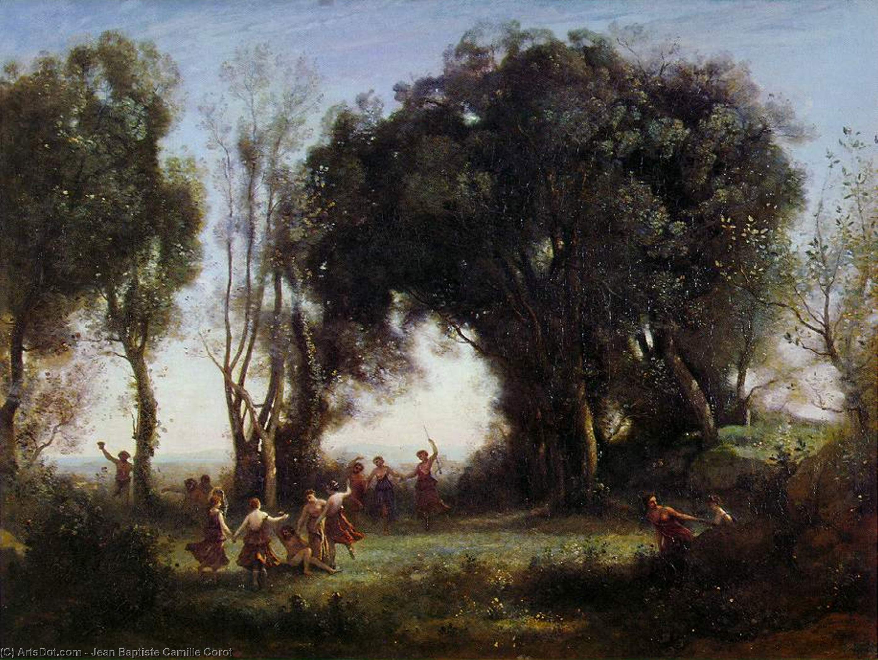 Wikioo.org - The Encyclopedia of Fine Arts - Painting, Artwork by Jean Baptiste Camille Corot - Morning, the Dance of the Nymphs, ca Louvre