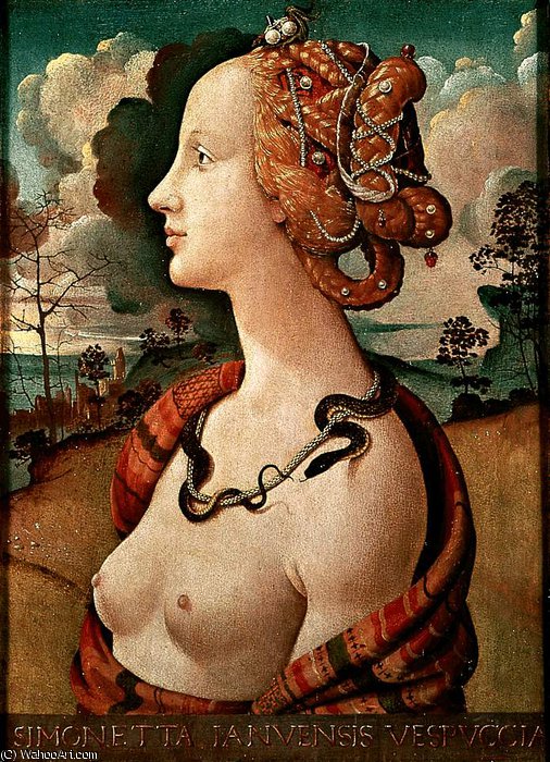 Wikioo.org - The Encyclopedia of Fine Arts - Painting, Artwork by Piero Di Cosimo (Piero Di Lorenzo) - Portrait of a young woman, Musée Condé, Chan