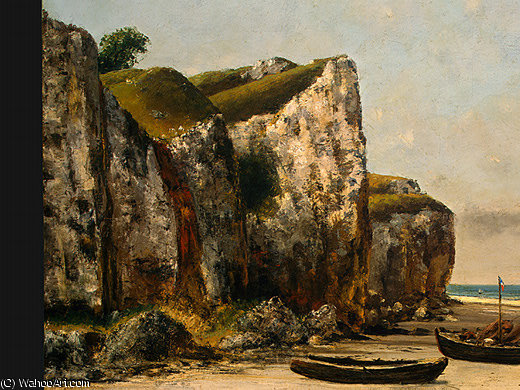 WikiOO.org - Encyclopedia of Fine Arts - Maľba, Artwork Gustave Courbet - Beach in Normandy, Detalj 1, NG Washingto