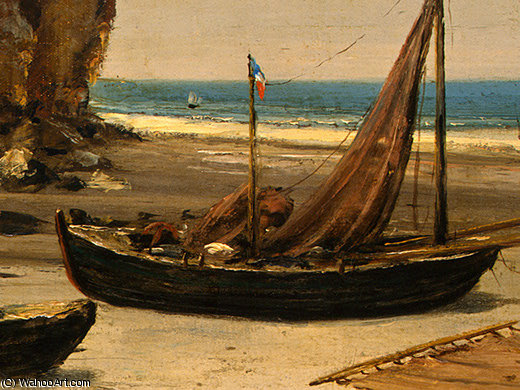 WikiOO.org - Güzel Sanatlar Ansiklopedisi - Resim, Resimler Gustave Courbet - Beach in Normandy, Detalj 3, NG Washingto