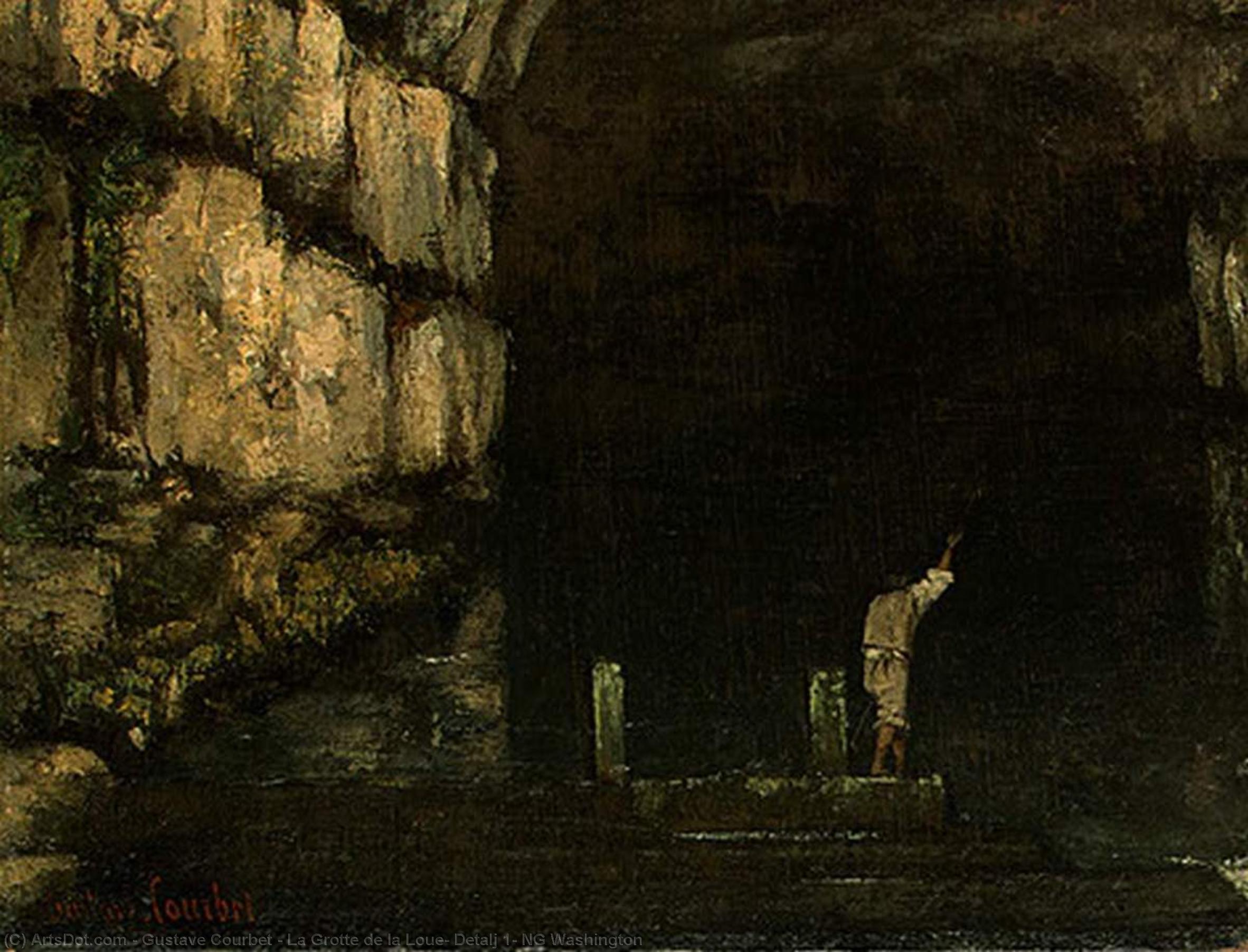 Wikioo.org - Bách khoa toàn thư về mỹ thuật - Vẽ tranh, Tác phẩm nghệ thuật Gustave Courbet - La Grotte de la Loue, Detalj 1, NG Washington