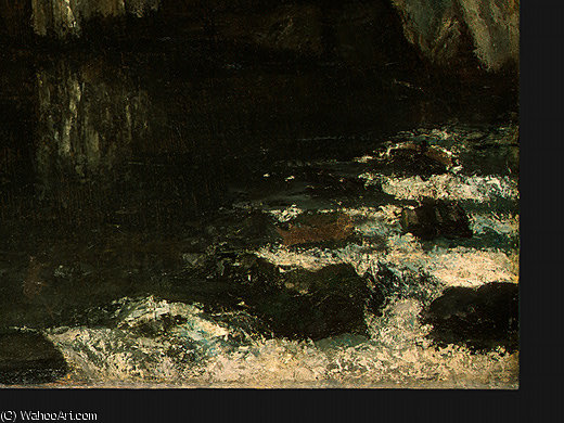Wikioo.org - The Encyclopedia of Fine Arts - Painting, Artwork by Gustave Courbet - La Grotte de la Loue, Detalj 4, NG Washington