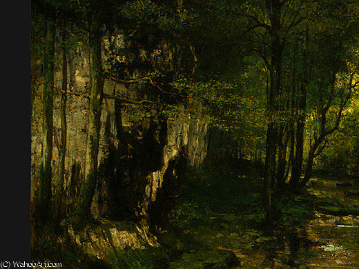 Wikioo.org – L'Encyclopédie des Beaux Arts - Peinture, Oeuvre de Gustave Courbet - le ruisseau ( Le ruisseau du Puits-Noir_ vallée de l ( 1