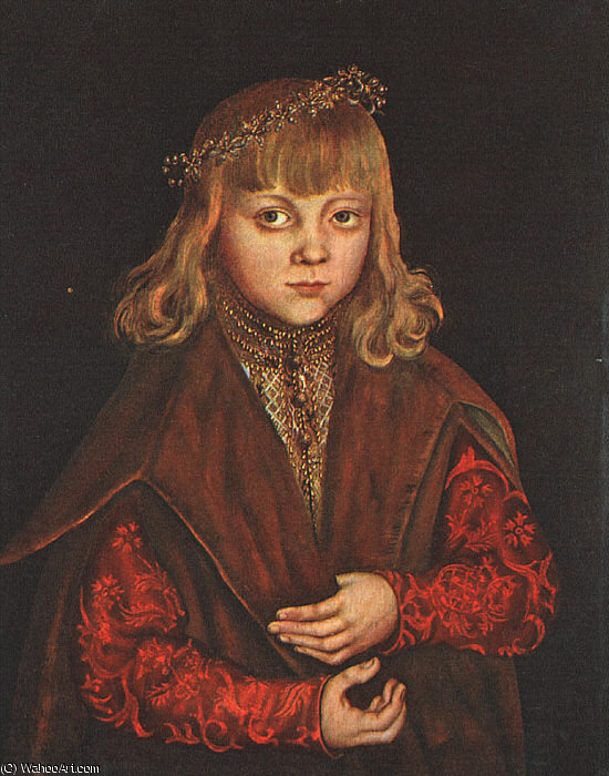Wikioo.org - The Encyclopedia of Fine Arts - Painting, Artwork by Lucas Cranach The Elder - A Prince of Saxony, wood, National Galler