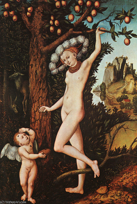 WikiOO.org - Encyclopedia of Fine Arts - Maľba, Artwork Lucas Cranach The Elder - Cupid Complaining to Venus, The National Galler