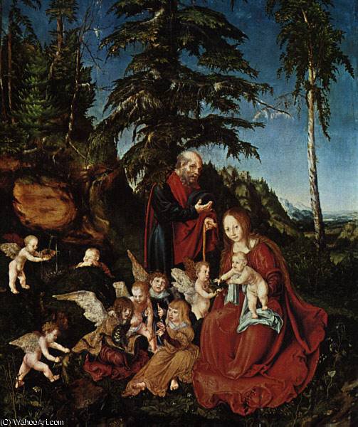 WikiOO.org - Encyclopedia of Fine Arts - Maleri, Artwork Lucas Cranach The Elder - The rest on the flight to Egypt, Staatlic