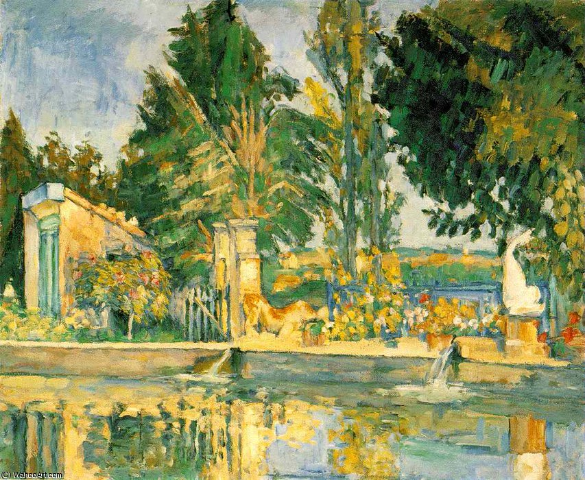 Wikioo.org - สารานุกรมวิจิตรศิลป์ - จิตรกรรม Paul Cezanne - Jas de buffan, the pool,c.1876, eremitaget