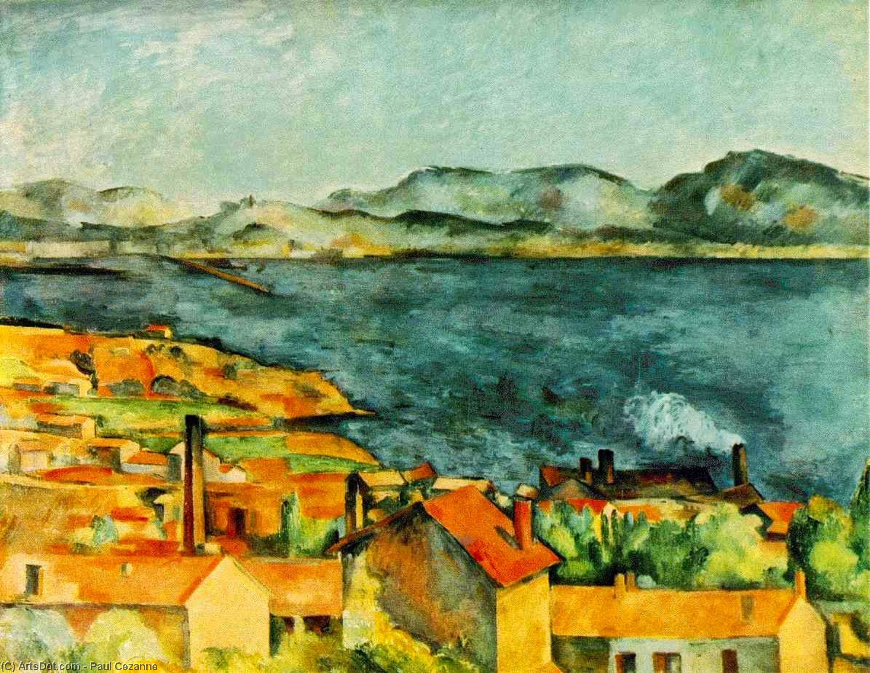 WikiOO.org - 백과 사전 - 회화, 삽화 Paul Cezanne - The bay from l'estaque
