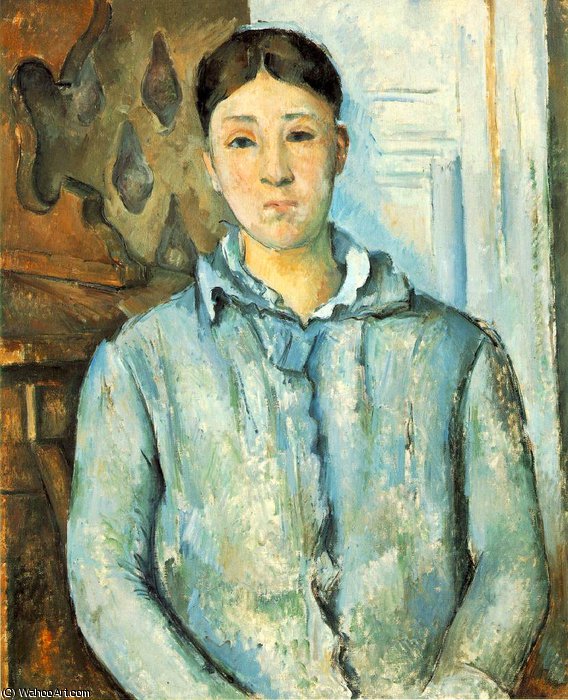 Wikioo.org - The Encyclopedia of Fine Arts - Painting, Artwork by Paul Cezanne - Madame cézanne en bleu,1886, the museum of fine arts