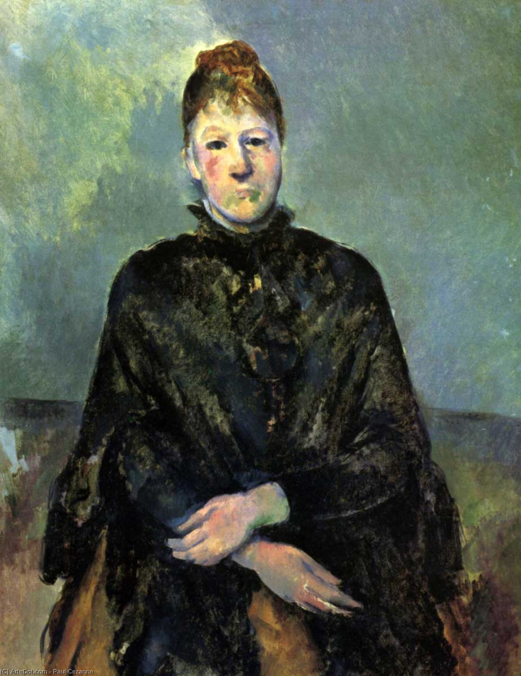WikiOO.org - Εγκυκλοπαίδεια Καλών Τεχνών - Ζωγραφική, έργα τέχνης Paul Cezanne - Madame cézanne,1885-87, barnes foundation