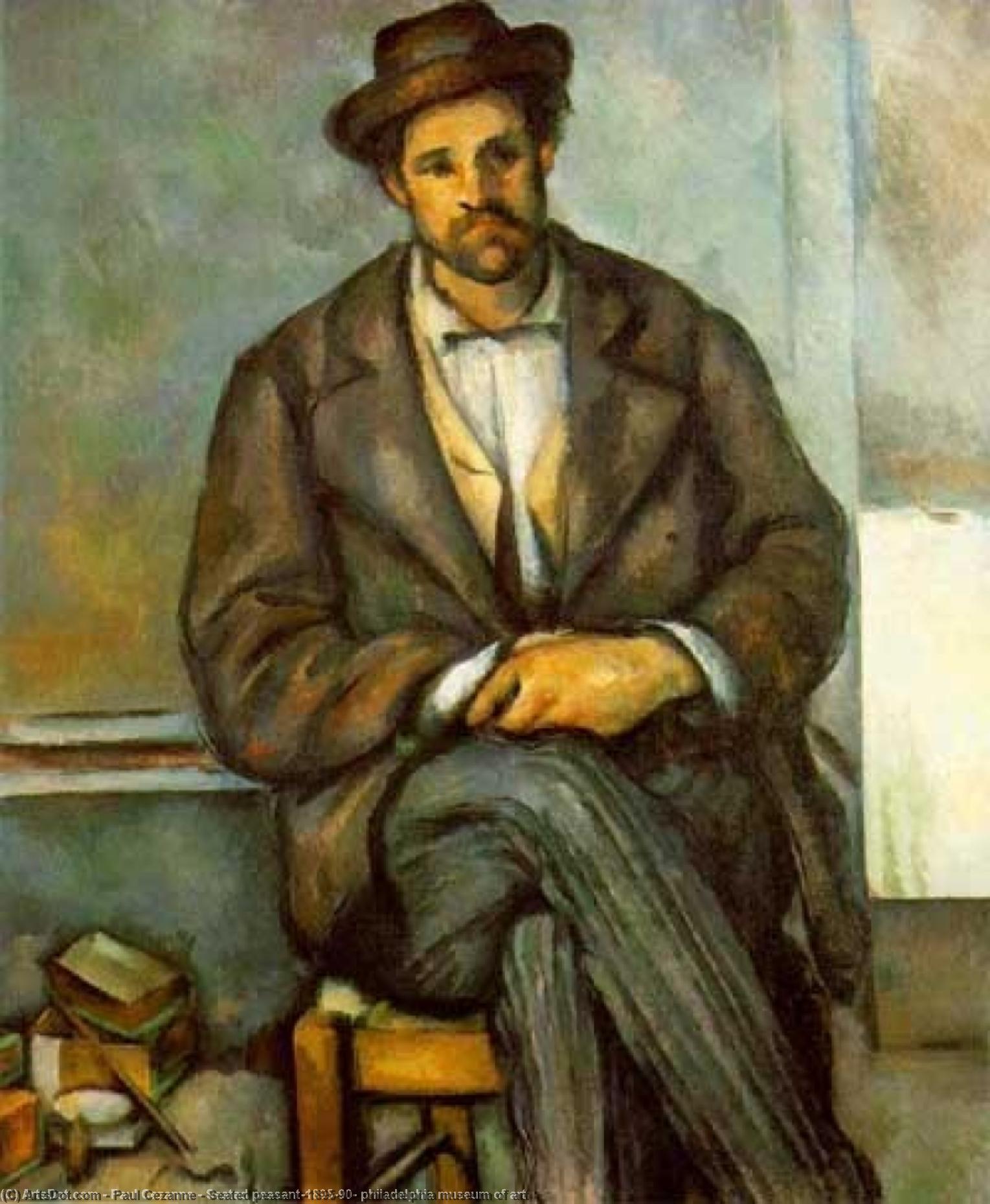 Wikioo.org – L'Encyclopédie des Beaux Arts - Peinture, Oeuvre de Paul Cezanne - Assis paysanne , 1895-90 , crême philadelphia musée d art