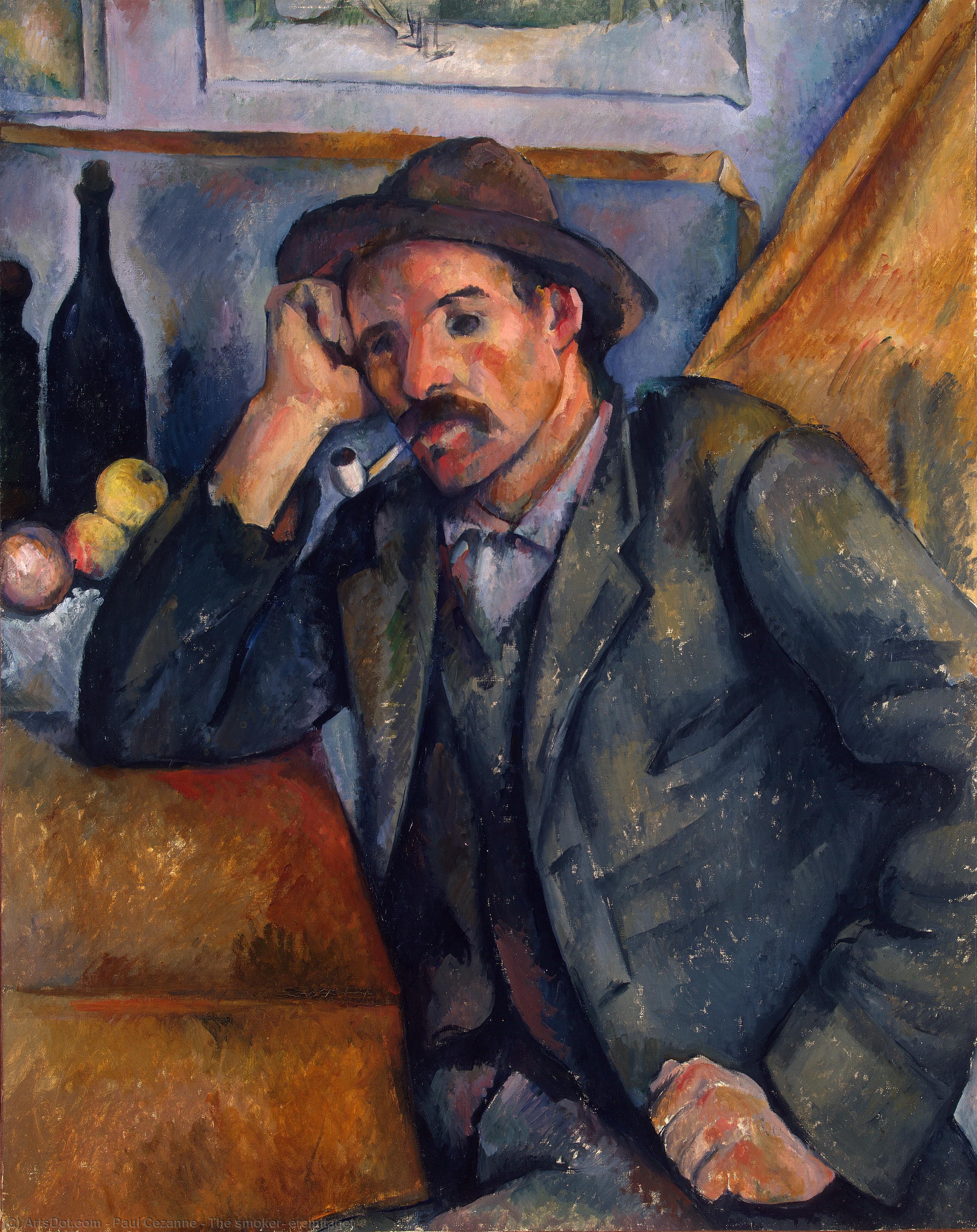 Wikioo.org - The Encyclopedia of Fine Arts - Painting, Artwork by Paul Cezanne - The smoker, eremitaget