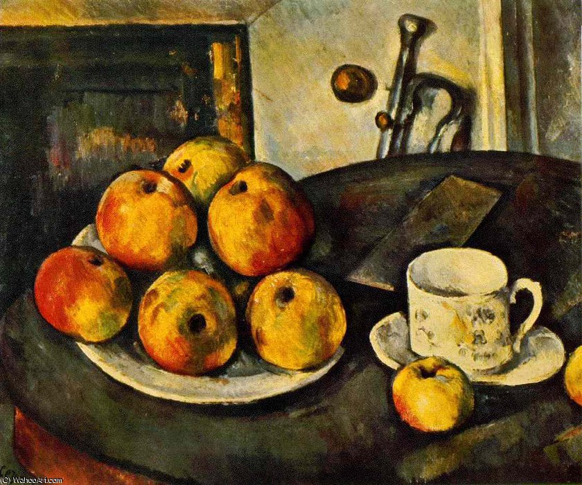 WikiOO.org - Encyclopedia of Fine Arts - Malba, Artwork Paul Cezanne - Still life with apples,1890-94, private,usa