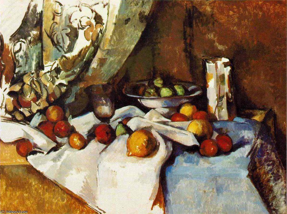 Wikioo.org – L'Enciclopedia delle Belle Arti - Pittura, Opere di Paul Cezanne - Natura morta con mele , 1895-98 , moma new york , venturi - ( 736 )