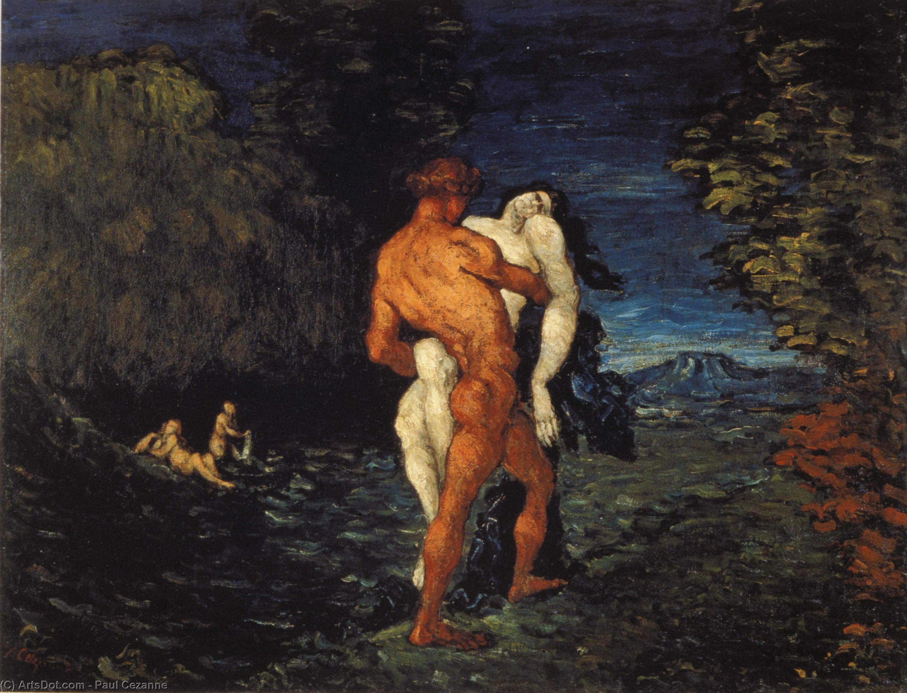 Wikoo.org - موسوعة الفنون الجميلة - اللوحة، العمل الفني Paul Cezanne - The abduction,1867, fitzwilliam museum cambridge