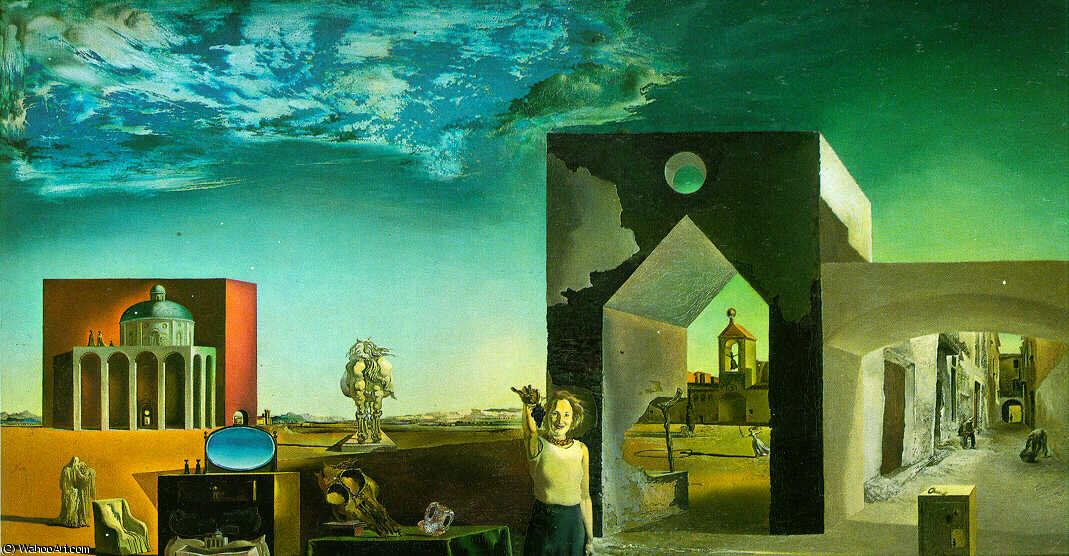 Wikioo.org - The Encyclopedia of Fine Arts - Painting, Artwork by Salvador Dali - On paranoic critical town