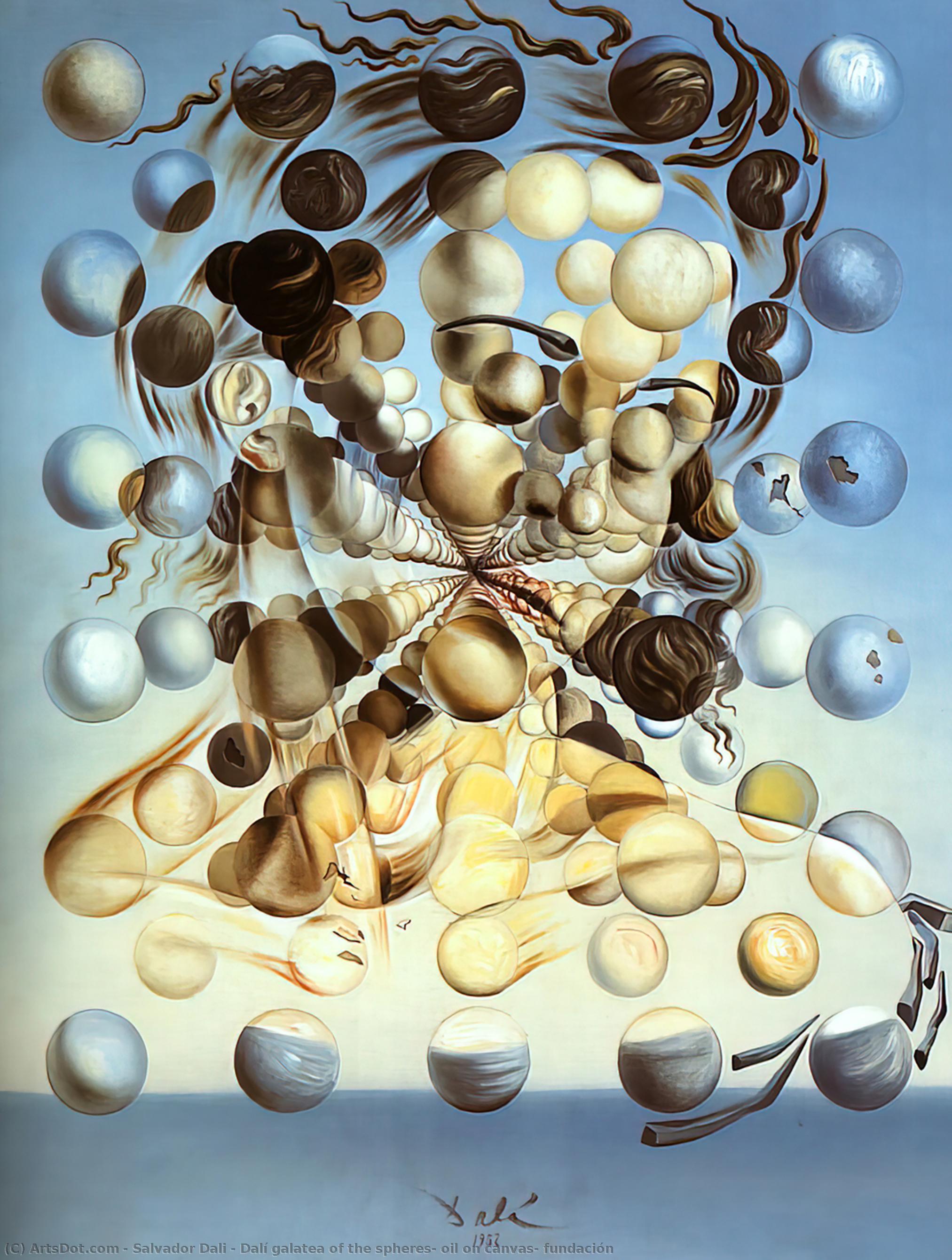 Wikoo.org - موسوعة الفنون الجميلة - اللوحة، العمل الفني Salvador Dali - Galatea of the Spheres