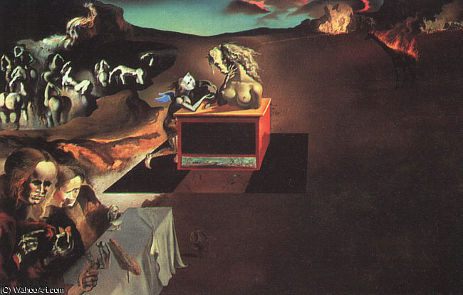 Wikioo.org - The Encyclopedia of Fine Arts - Painting, Artwork by Salvador Dali - Dalí inventions of the monsters, oil on canvas, art in