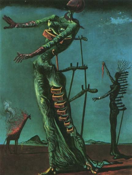 Wikioo.org - The Encyclopedia of Fine Arts - Painting, Artwork by Salvador Dali - Dalí lighted giraffes,1936-37, kunstmuseum,basel