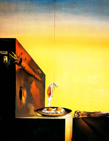 Wikioo.org - The Encyclopedia of Fine Arts - Painting, Artwork by Salvador Dali - Dalí oeufs sur le plat sans le plat
