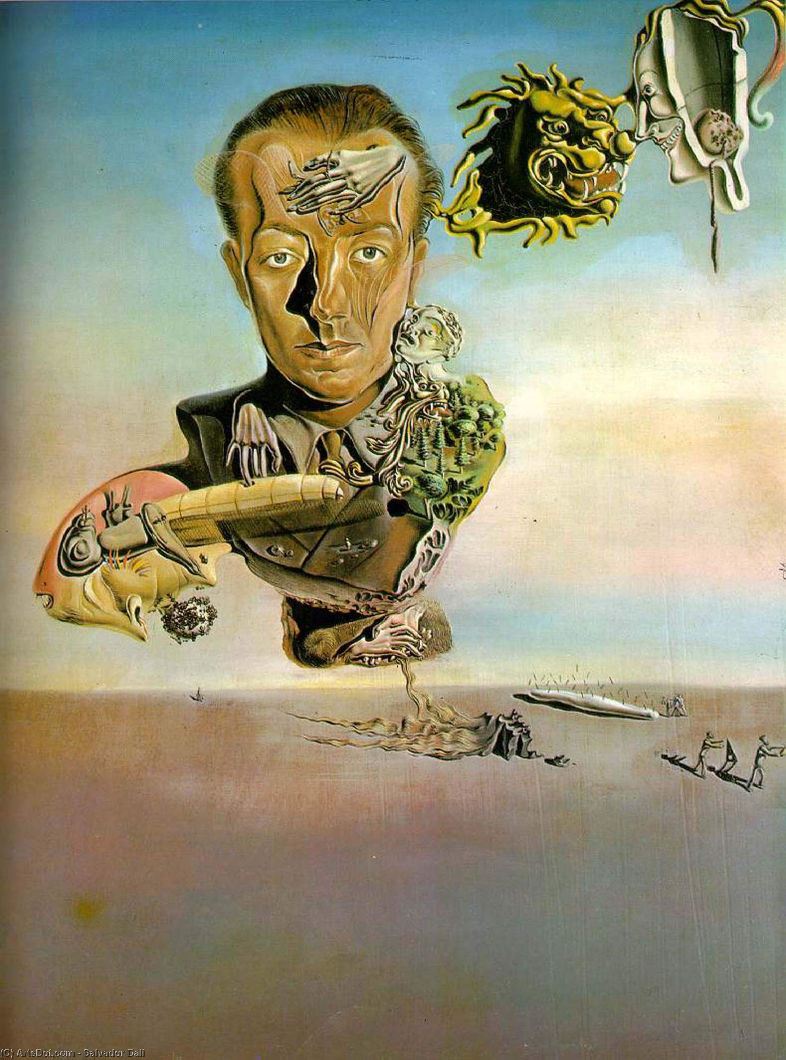 WikiOO.org - Encyclopedia of Fine Arts - Målning, konstverk Salvador Dali - Dalí portrait of paul eluard,1929, private