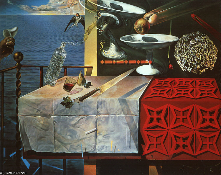 WikiOO.org - Encyclopedia of Fine Arts - Maleri, Artwork Salvador Dali - Dalí still life - fast moving, oil on canvas, the salva