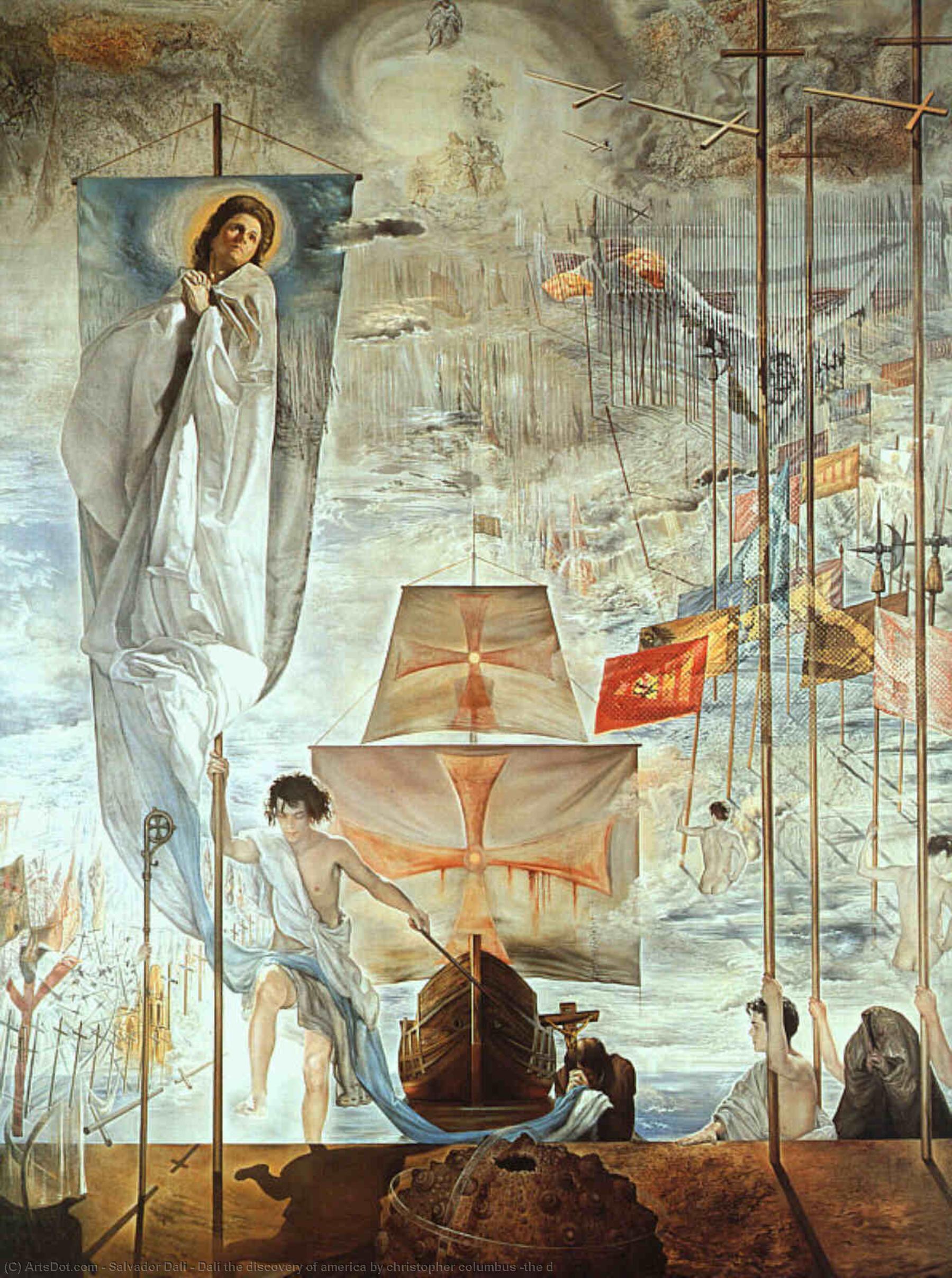 Wikioo.org - The Encyclopedia of Fine Arts - Painting, Artwork by Salvador Dali - Dalí the discovery of america by christopher columbus (the d
