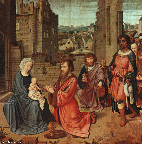 Wikioo.org - The Encyclopedia of Fine Arts - Painting, Artwork by Gerard David - The Adoration of Kings, National Gallery, London.