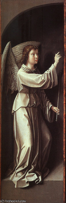 WikiOO.org - Enciclopédia das Belas Artes - Pintura, Arte por Gerard David - The Angel of the Annunciation, originally outer-lef