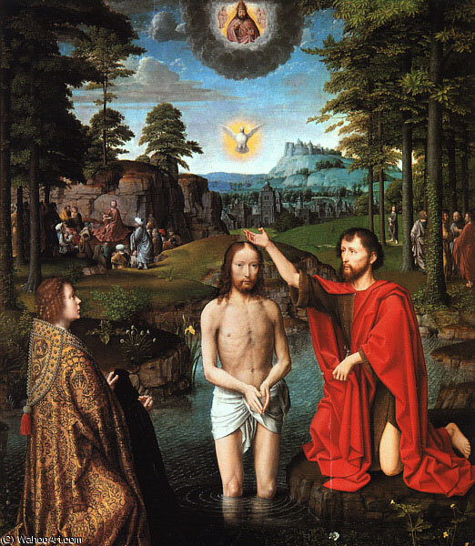 Wikioo.org - The Encyclopedia of Fine Arts - Painting, Artwork by Gerard David - The Triptych of Jean Des Trompes - central panel dep