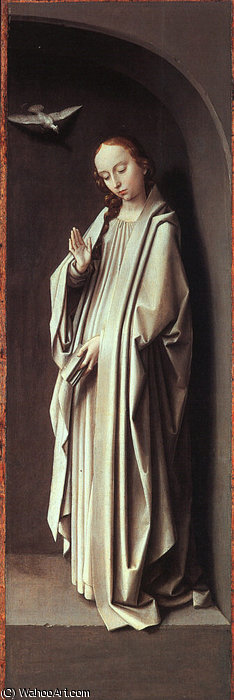 Wikioo.org - The Encyclopedia of Fine Arts - Painting, Artwork by Gerard David - The Virgin of the Annunciation, originally outer-ri
