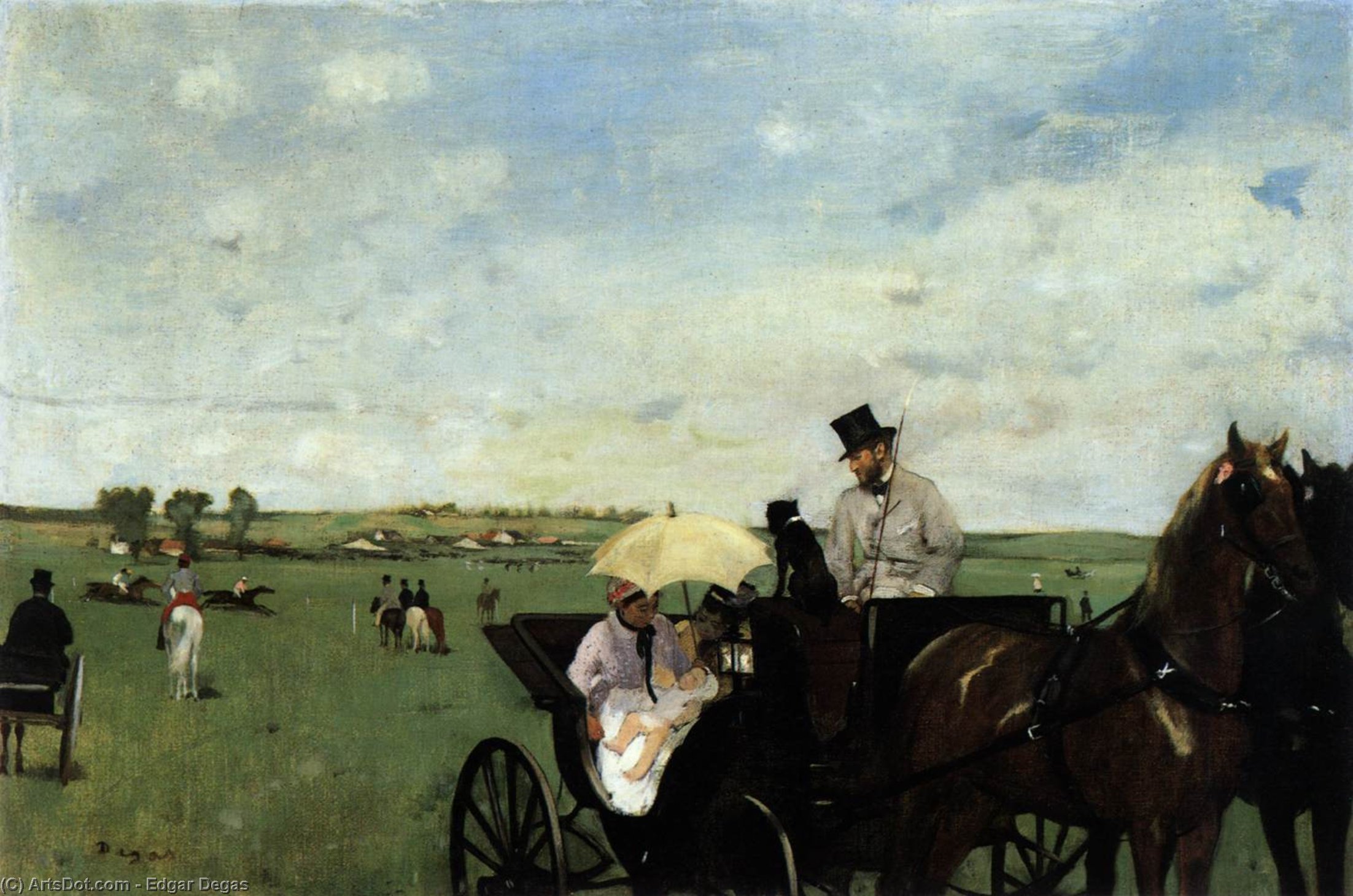 WikiOO.org - Encyclopedia of Fine Arts - Schilderen, Artwork Edgar Degas - aux Courses en Province (At the Races in the Country)