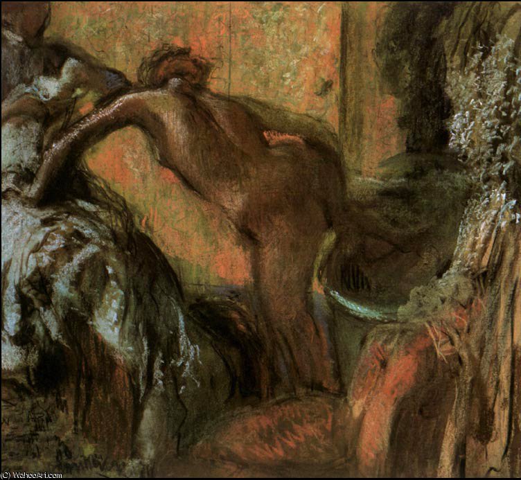 Wikioo.org - The Encyclopedia of Fine Arts - Painting, Artwork by Edgar Degas - After the Bath, c.